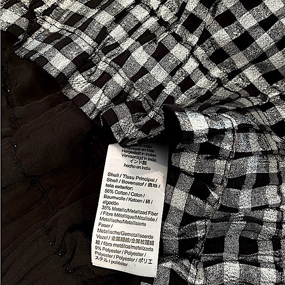 NEW J.Crew metallic silver and black gingham paper bag waist skirt - Picture 7 of 7